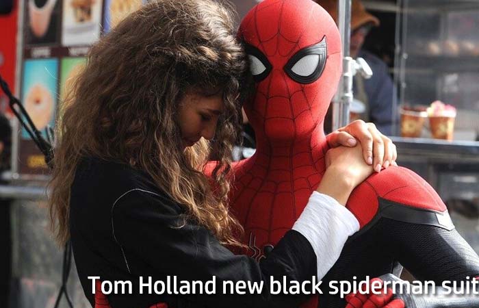 Tom Holland new black spiderman suit
